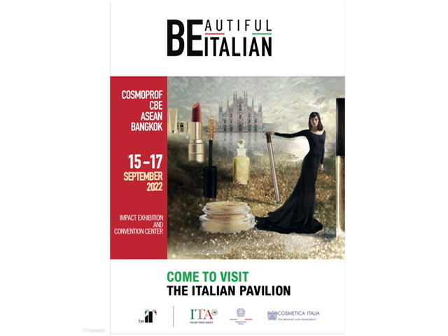 “THE ITALIAN PAVILION” งานแสดงสินค้าเพื่อธุรกิจความงามจากประเทศอิตาลีที่งาน “COSMOPROF CBE ASEAN 2022”  
