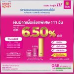 ออมสินส่งโปรเด่น งาน Thailand Smart Money ระยอง ครั้งที่ 6 ชูเงินฝาก 111 วัน ดอกเบี้ยสูงสุด 6.50% ต่อปี สินเชื่อบ้านดอกเบี้ยคงที่ 1.11% นาน 3 เดือน